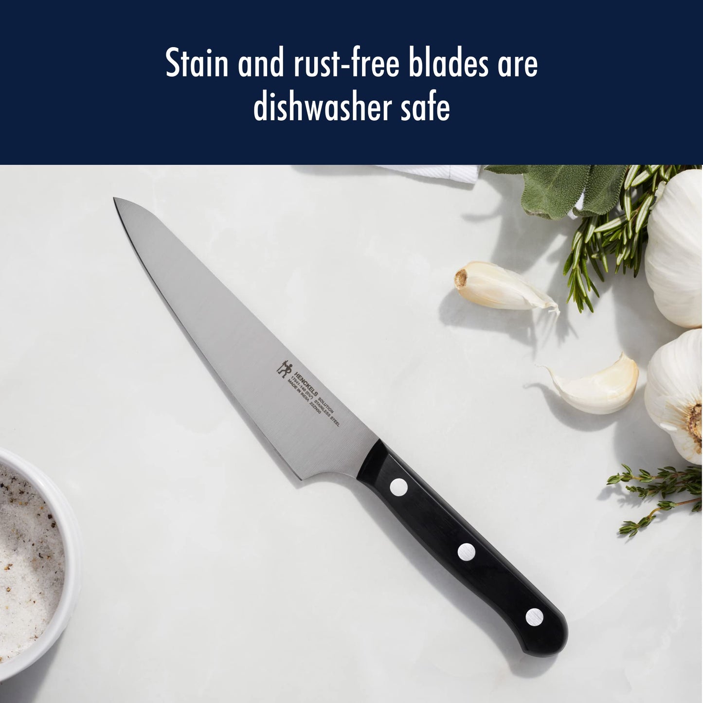 HENCKELS Solution Razor-Sharp 20-pc Knife Set, Chef Knife, Bread Knife, Steak Knife, German Engineered Informed by 100+ Years of Mastery