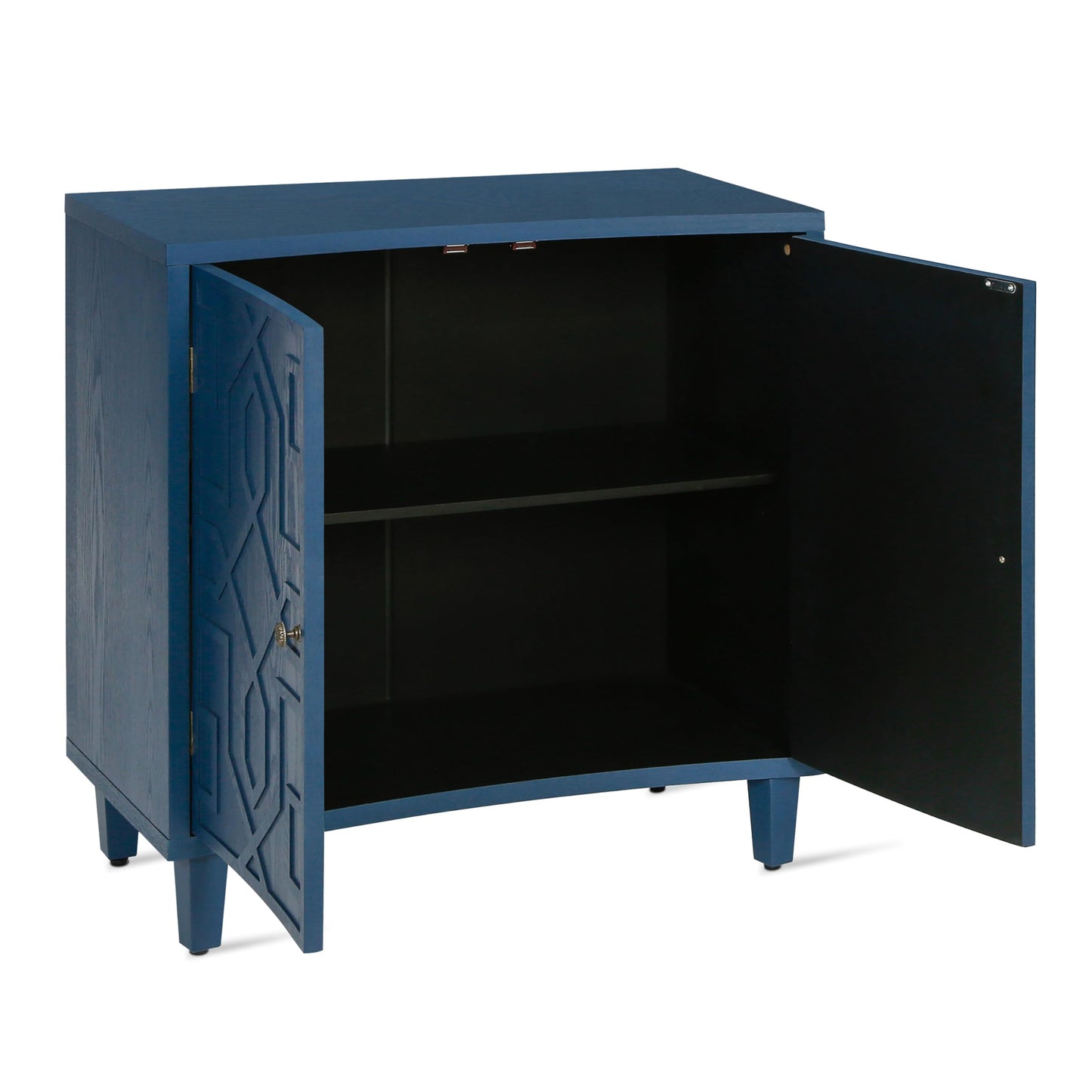 Christopher Knight Home Eyre Wooden Storage Accent Cabinet with 2-Door, Living Room Cupboard with Shelves, Dining Room/Kitchen Buffet Sideboard, Entryway Display Table,Home Office Decoration,Navy Blue