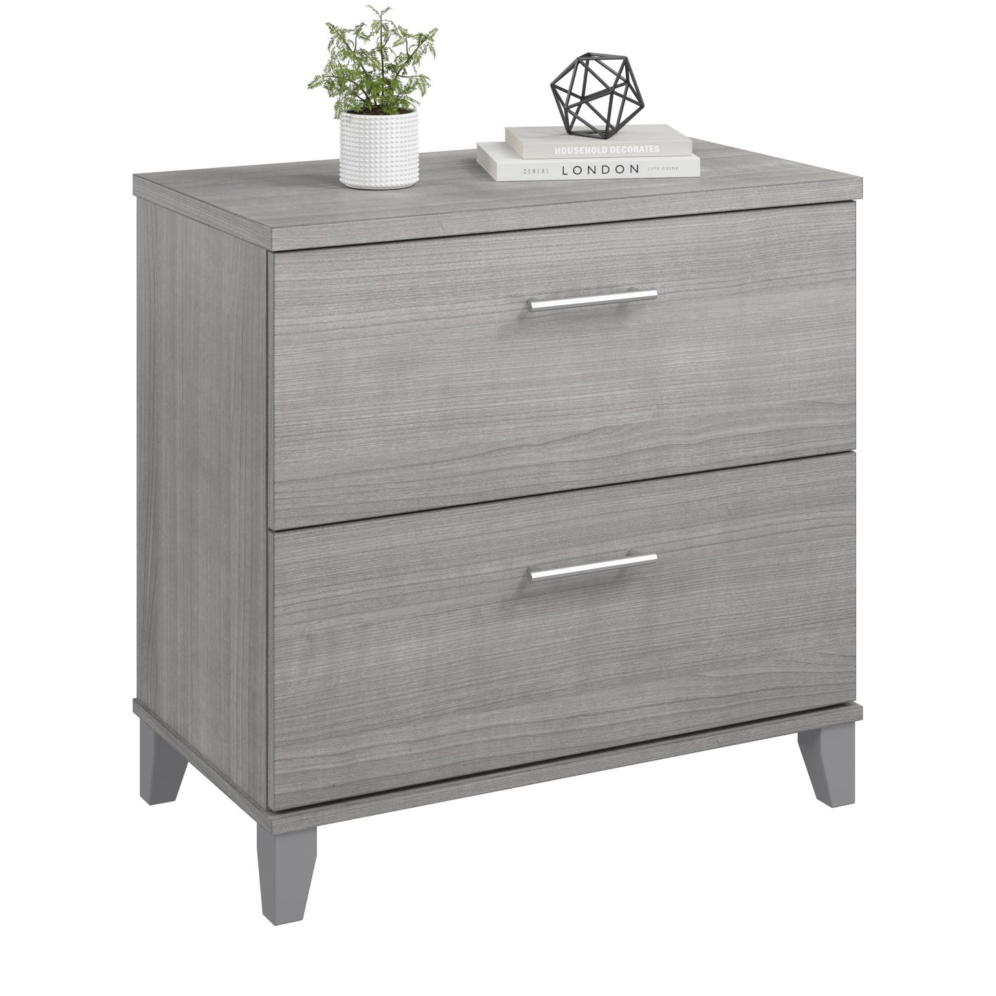 Bush Home 2 Drawer Lateral File Cabinet, Letter and Legal-Size Document Storage for Home or Professional Office, Somerset Collection, Platinum Gray