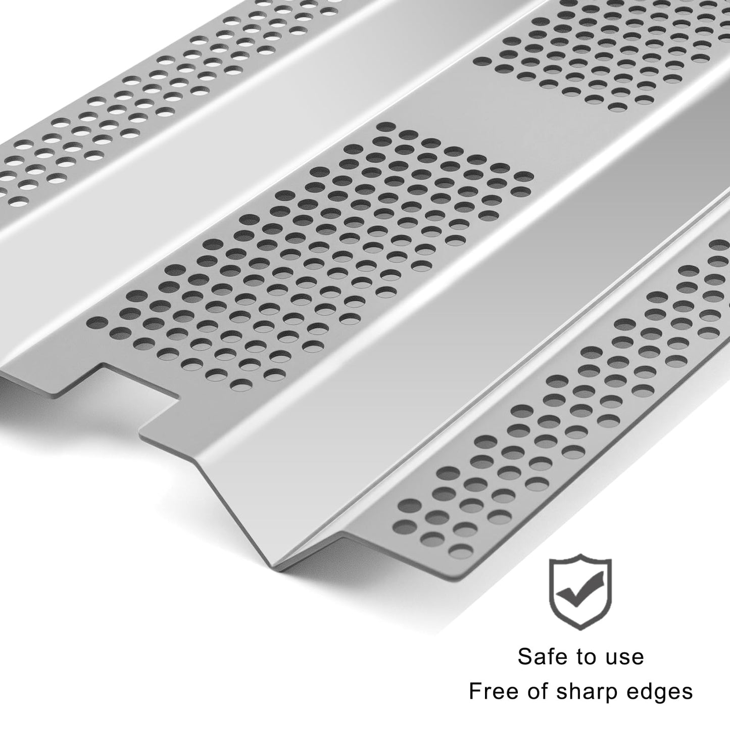 Plowo Heat Plates Replacement for Blaze BLZ-3PRO-LP, BLZ-3PRO-NG, BLZ-4PRO-LP, BLZ-4PRO-NG Gas Grill, Stainless Steel, 3 Pack, 17 1/2" x 9 11/16" x 1 1/16"