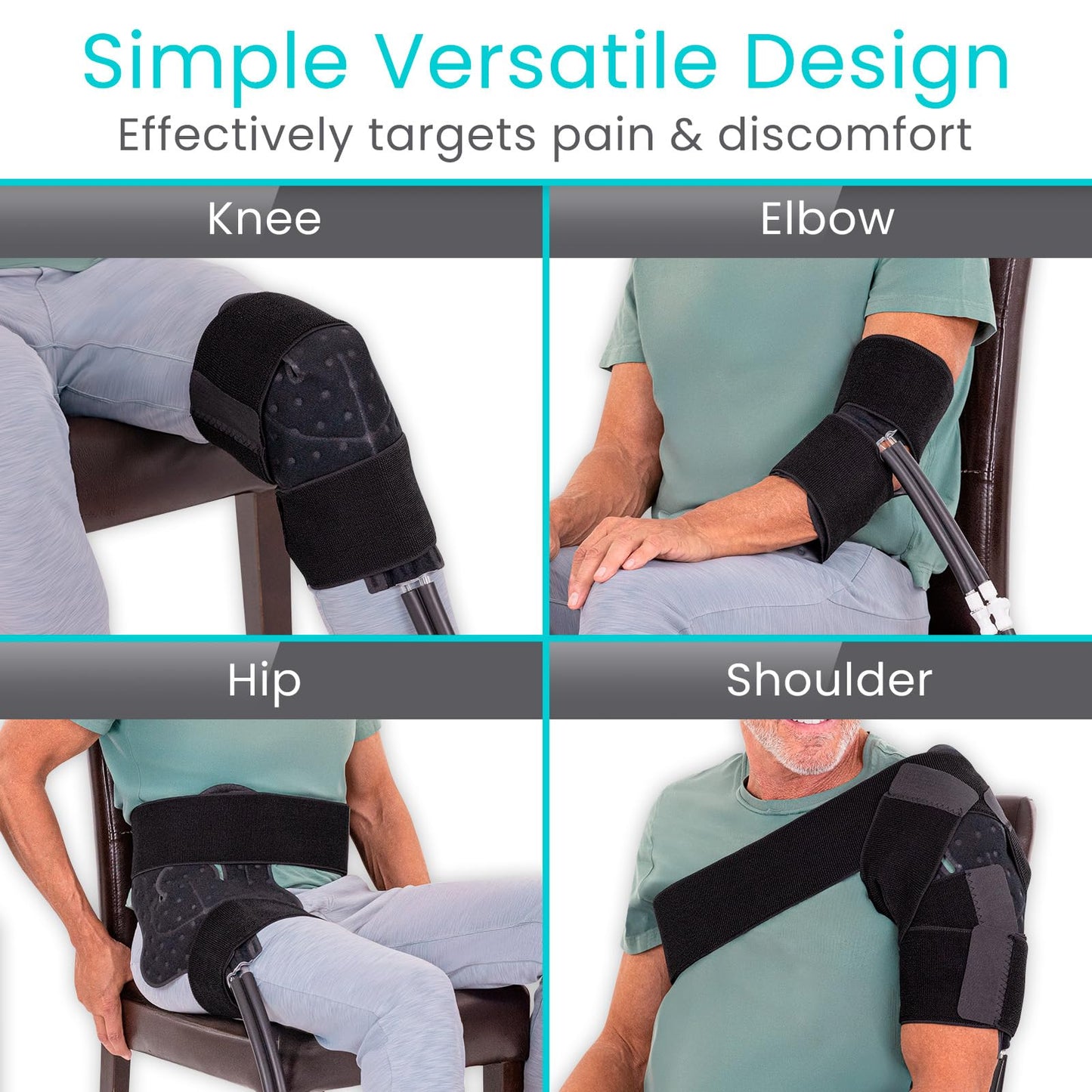 Vive Ice Therapy Machine for Knee & Shoulder - After Surgery Cold Therapy for Knee Hip Replacement, Rotator Cuff Injuries - Post Surgery Medical Cryotherapy System - Cooling Cryo Cuff (Black)