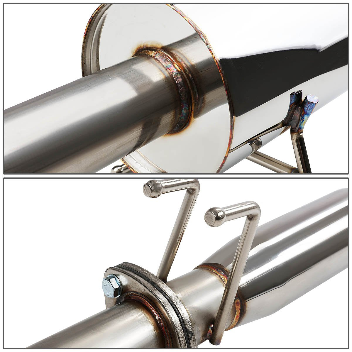DNA MOTORING CBE-HC01DX-NRT Muffler CatBack Exhaust System [Compatible with 01-05 Honda Civic DX LX 2DR/4DR]