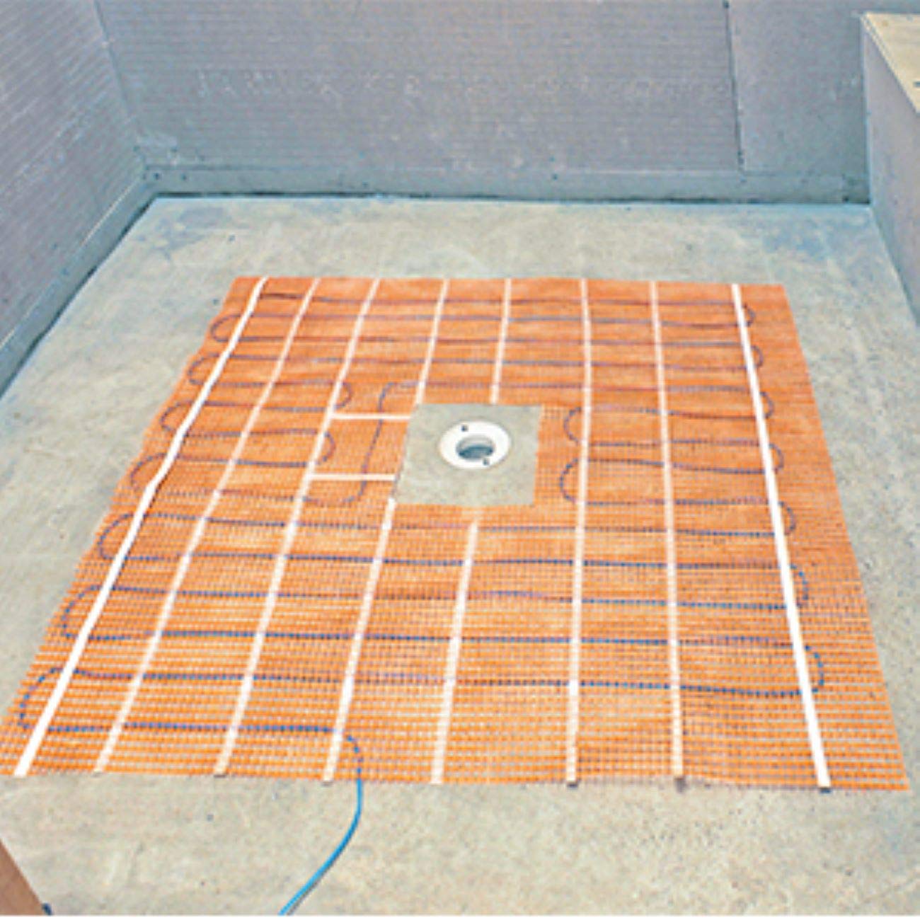SunTouch TapeMat Electric Under Floor Heating Mat with 1/8" Thick Cable, Open-Weave Orange Mesh, 15 Sq Ft (7.5' x 2'), 120V, Commercial and Residential, Installs Beneath Tile, Stone, Laminate