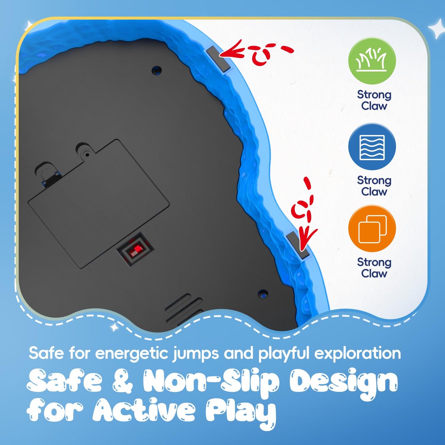 Dinosaur Toys for Kids 3-5, Mist Spraying Dino Roaring & Light up Stepping Stones for Kids, Indoor & Outdoor Durable Non-Slip Sensory Balance Stones with 5 Rechargeable Batteries, Great Toddlers Gift