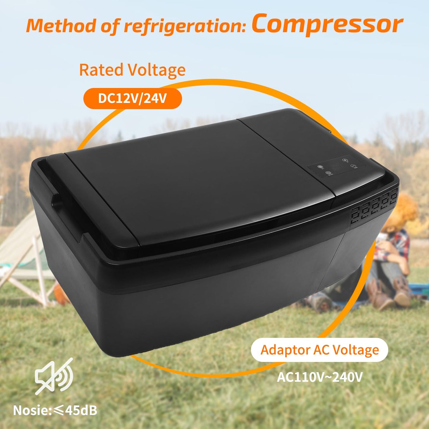 Tlaleikejia Car Refrigerator for Tesla Model 3, 37QT (35L) 12V Car Fridge -4℉~68℉, APP Control, Trunk Custom Fit for Model 3 2017–2026 (Incl. Highland), Portable Freezer 12/24V DC & 120–240V AC