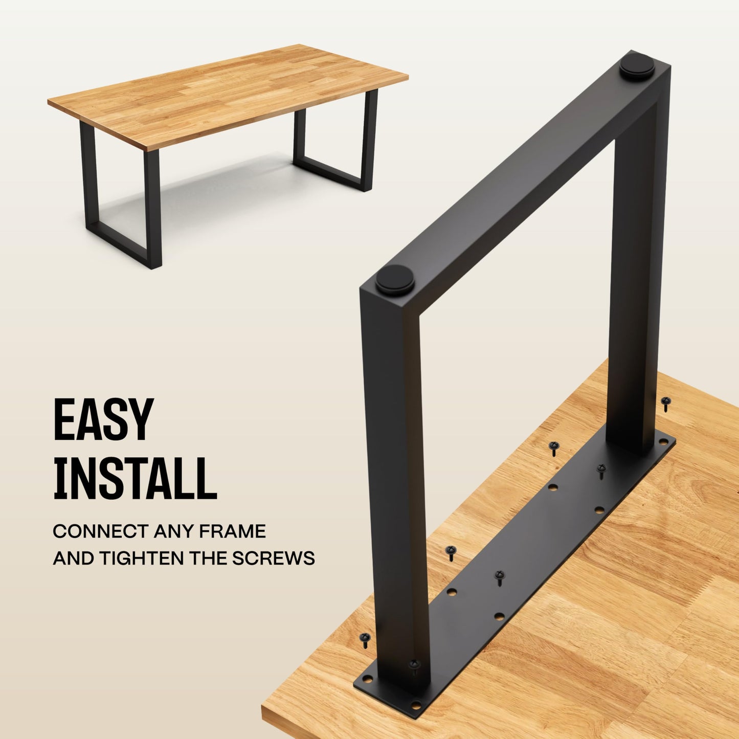Solid Wood Desk Table Top – Pre-Finished 1.2” Thick Tabletop - Universal Fit for Standing Desks, Countertops & Workstations (48" x 24", Rubberwood)