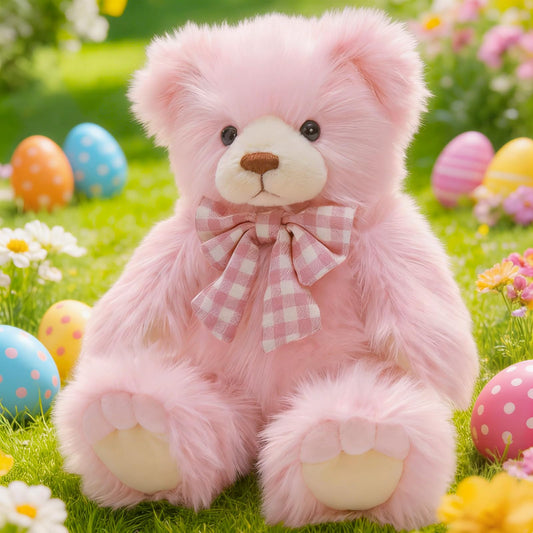 MorisMos Teddy Bear Stuffed Animal,14'' Long Fur Stuffed Bear Plush Toy Gift for Kid Girl Boy Toddler Teen Adult,Cuddly Teddy Animal Toy Decor for Baby Shower Birthday Valentine’s Day Party Favor,Pink