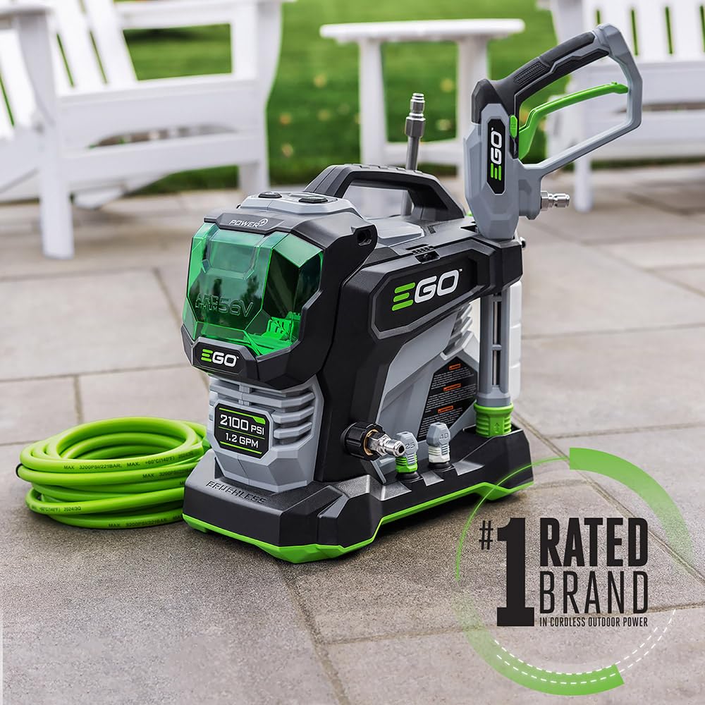EGO Power+ Electric Pressure Washer, 2100 PSI Power Washer, Includes 56V 6.0Ah Battery and Charger - HPW2105