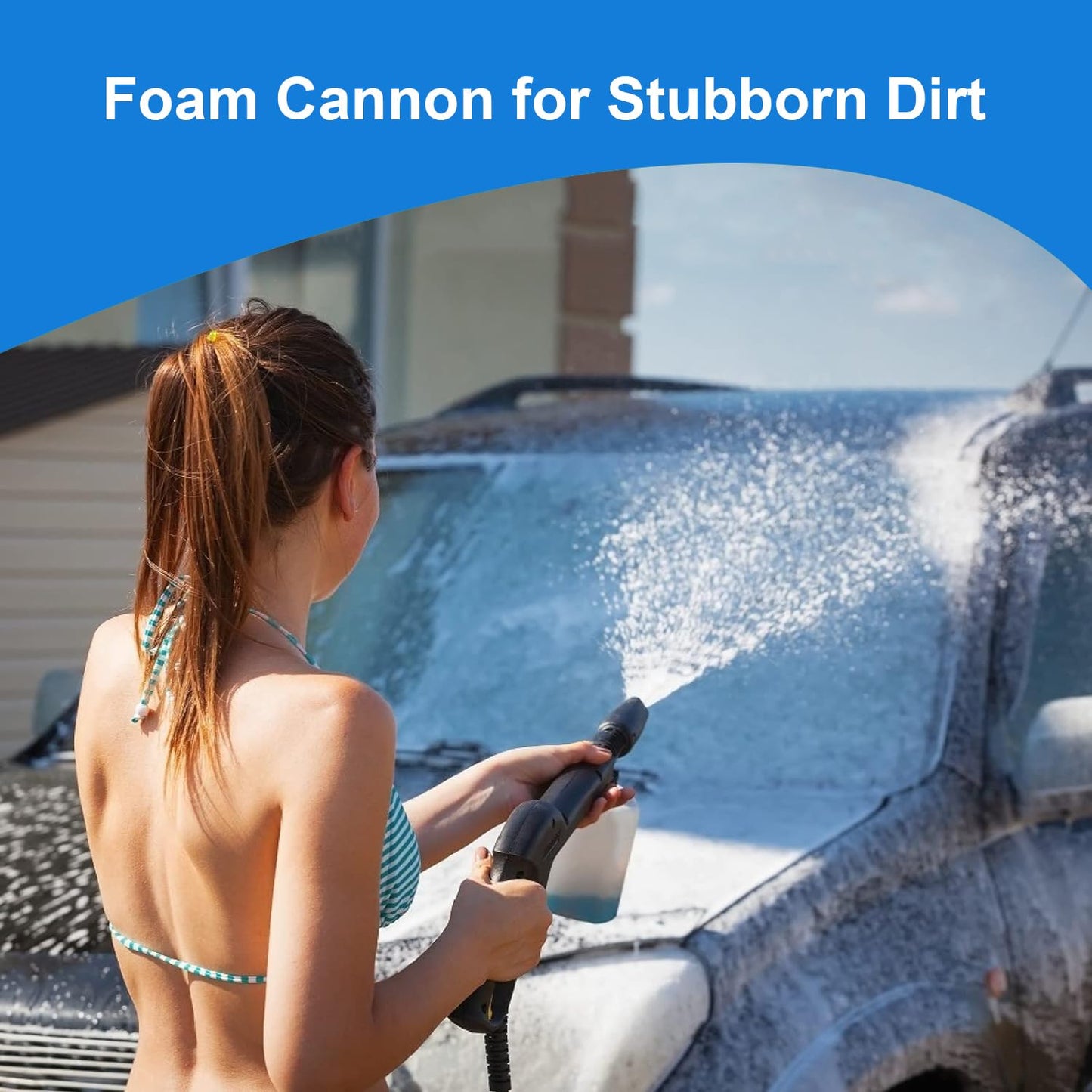 Electric Pressure Washer 5000 PSI 2.8 GPM High Power Washer with 4 Pressure Nozzle and Foam Cannon, powerwashers for Home, Car Washing, Fence Cleaning, Patio, Blue