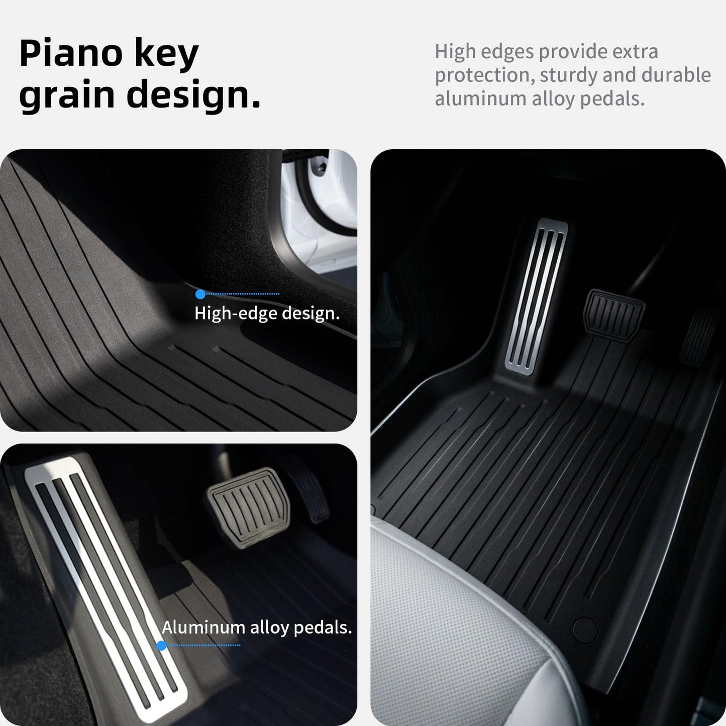 CYBERBEANS 6 Pcs Liners for Tesla Model Y Juniper Accessories New 2025 2026(Not Fit Standard) All Weather Floor Mats Front Frunk Rear Trunk Mats Cargo Liner TPE Anti-Slip 5-Seater