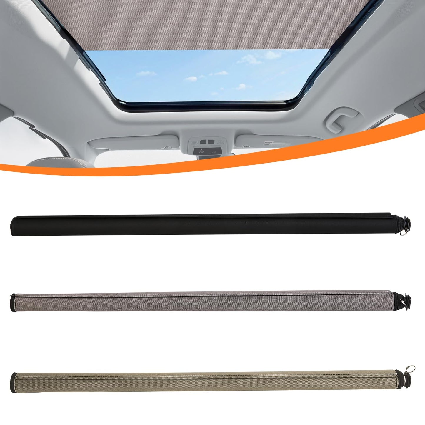 YIFOUM Car Panorama Sunroof Sunshade Curtain Cover Sun Shade Roller Blind Assembly for Infiniti QX30 Q30 2016 2017 2018 2019-912501A69A (Black)