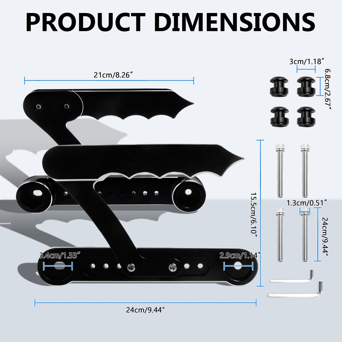 BAKAFOH Adjustable Aluminum Passenger Grab Handles Set Rear Armrests Grabrails Grip Bars for Can Am Spyder F3 F3-L F3-S F3-T 2016-2024 Accessories(Black Style)