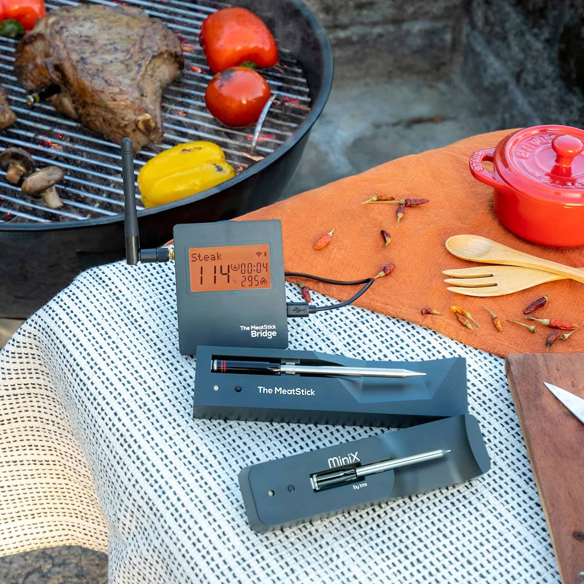 MeatStick WiFi Pro Set | 2-Probe Package | Smart Wireless Meat Thermometer | Unlimited Range Digital Food Probe with Bluetooth | for Smoking, Grilling, BBQ, Air Fryer, Deep Frying, Oven, Rotisserie
