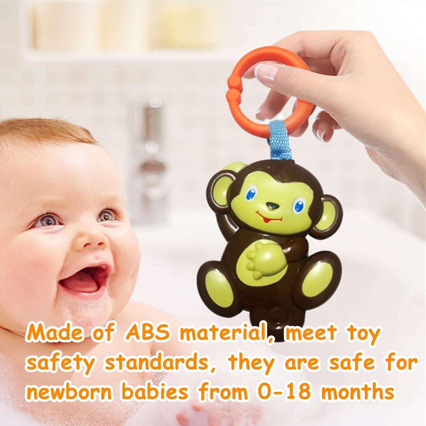 YUNLOVXEE Baby Toys, Cartoon Animal Hanging Rattle Toys, Handbells Baby Rattles, Baby Bed Crib Car Seat Travel Stroller Toys for Infant, Best Birthday Gift for Newborn, 4 Pack
