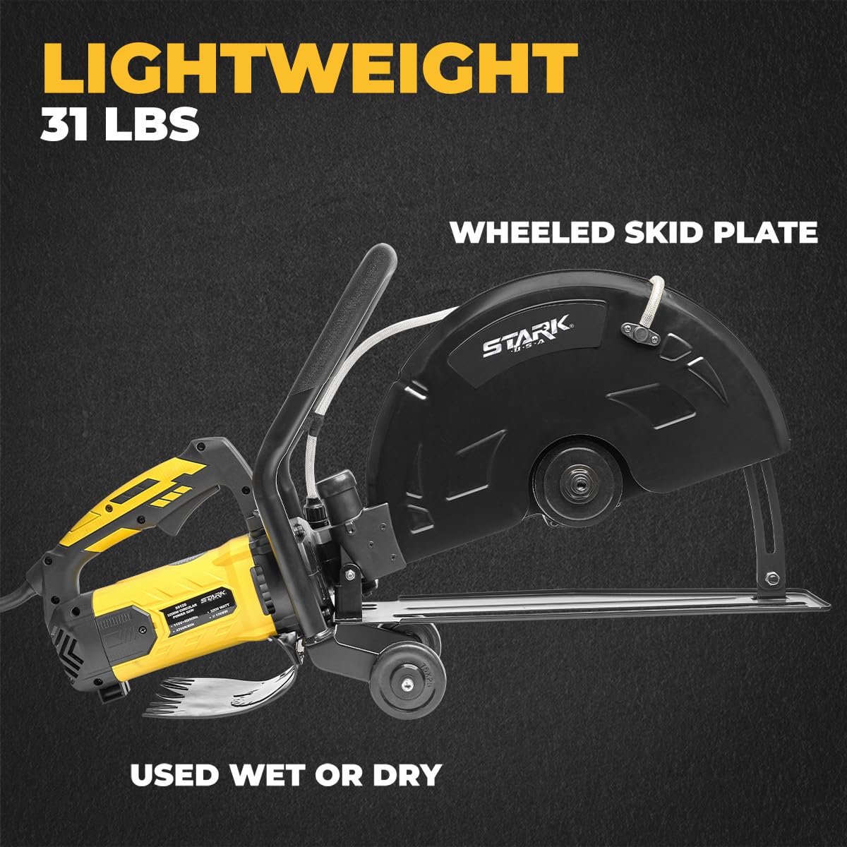 XtremepowerUS 3200W Electric 16" Circular Saw Concrete Saw Wet/Dry Concrete Cutter 20AMP With Water Line Attachment (Blade Included)