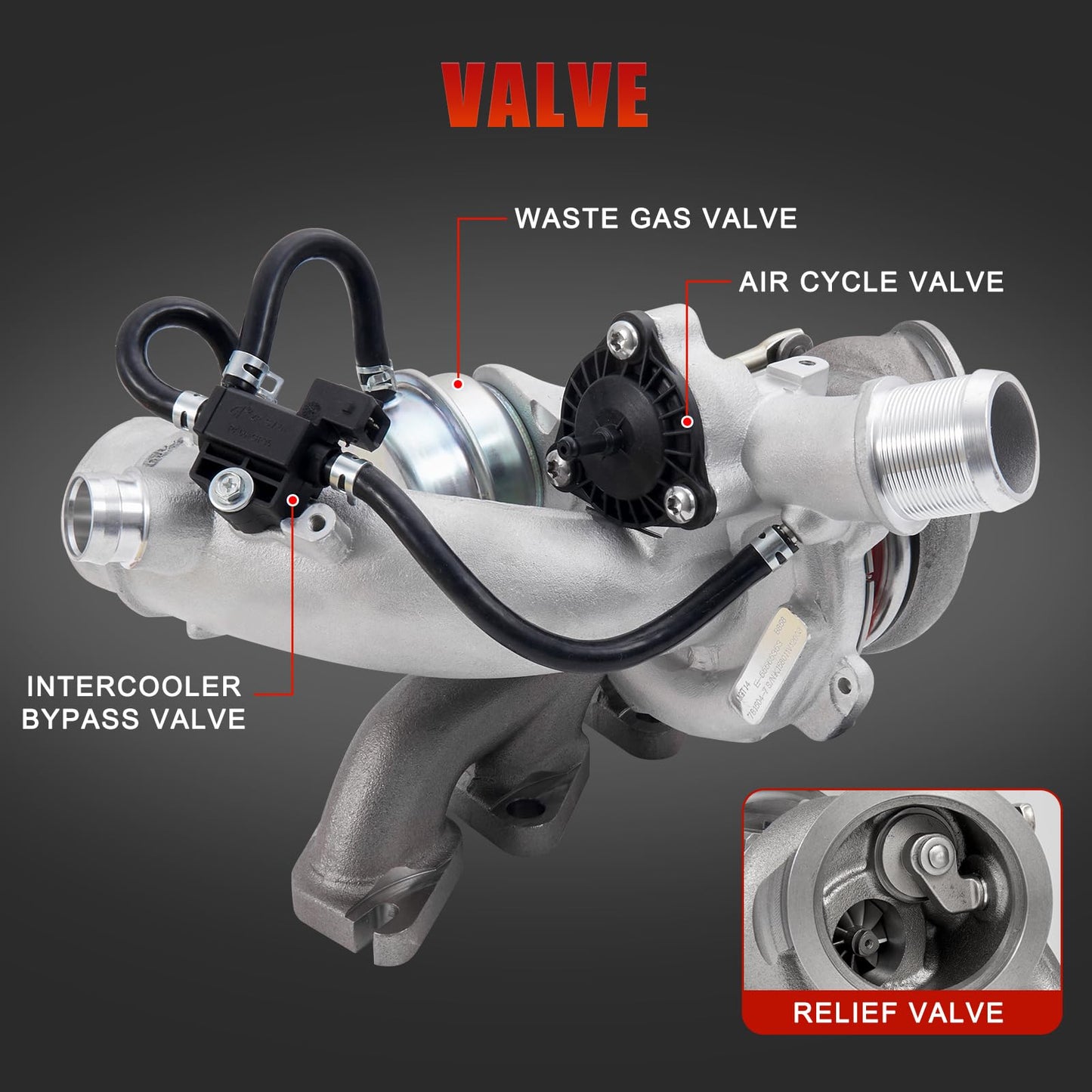 TEMSONE 1.4 L Turbocharger with Gaskets Repair kits Compatible with 2011-2015 Chevy Chevrolet Cruze 2012-2020 Sonic 2013-2021 Trax 2013-2021 Buick Encore Replace# 667-203 55565353 GT1446 Turbo Charger
