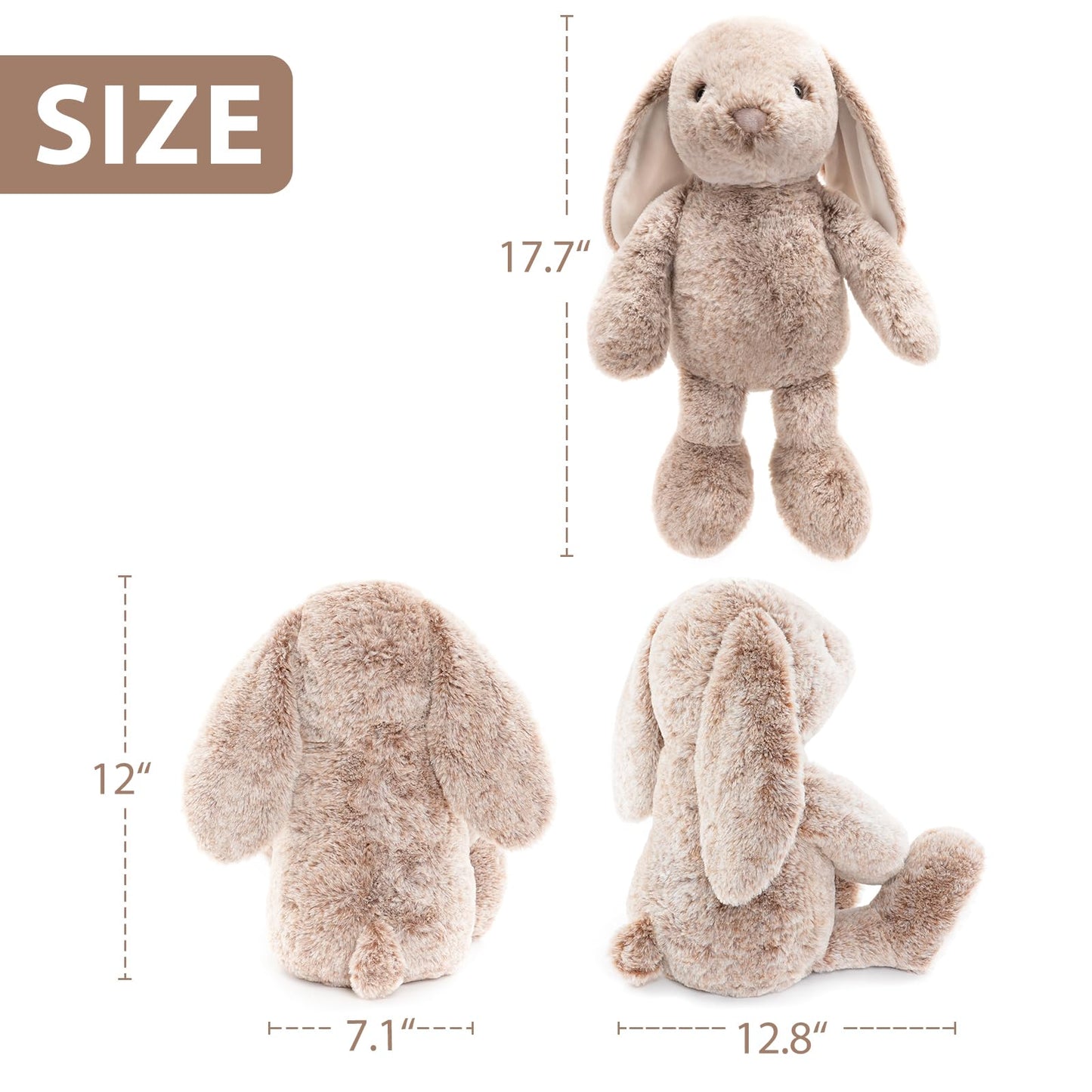 WEIGEDU Bunny Rabbit Stuffed Animals Plush Toys for Kids Girls Boys Baby Birthday Bedtime Gift, 17.7 inches