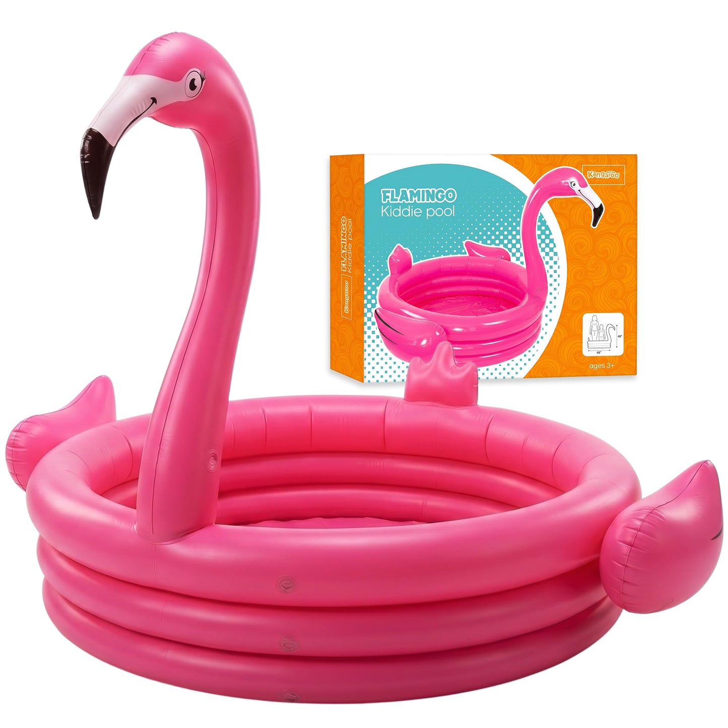 Pink Flamingo Pool Inflatables for Kids 48” - Baby Blow Up Swimming Fun Pool for Kids 1-3 - Summer Outdoor Play Center- Portable Backyard Water Play Pools for Boys & Girls