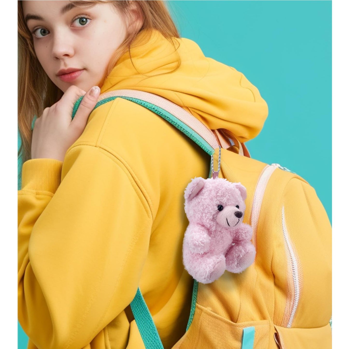 YJUBAOA 12 Pieces Mini Plush Teddy Bear Bulk,4 inch Small Stuffed Animal Toy, Soft Little Plush Bears for DIY Keychain Baby Shower Party Favors Keychain Bag Charm Supplies (White)