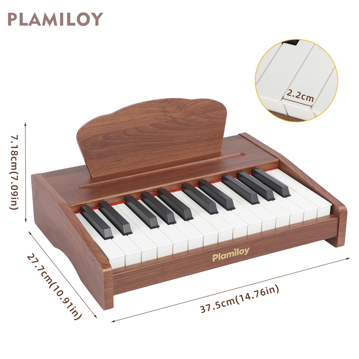 PLAMILOY Baby Piano, 25-Keys Piano for Toddlers, Mini Desktop Piano Keyboard Instrument Toy for Beginner 3 Ages+, Best Woodern Digital Piano Early Learning Birthday Gift for Boys Girls