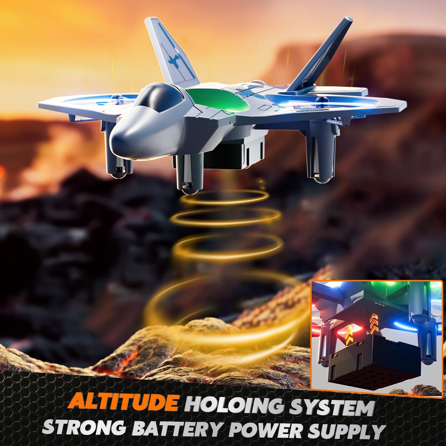 WATUDOU Mini Stunt Remote Control Plane Drone Toys with LED Lights – 2.4GHz RC Airplane Toys, Headless Mode & 360° Flip, Indoor Outdoor Flying Toy for Kids 8-12 & Adults, for Kids