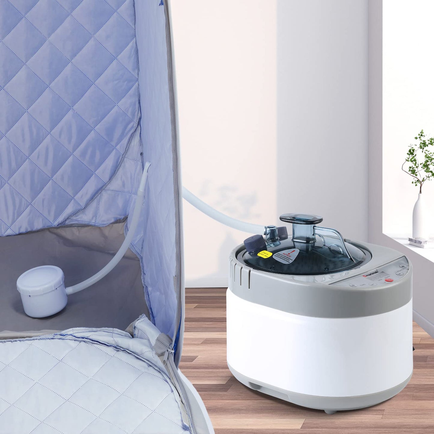 Portable Steam Sauna Set, Foldable One Person SPA Tent with 4L Larger Steamer,Remote Control, Weight Loss&Detox- BlackGrey