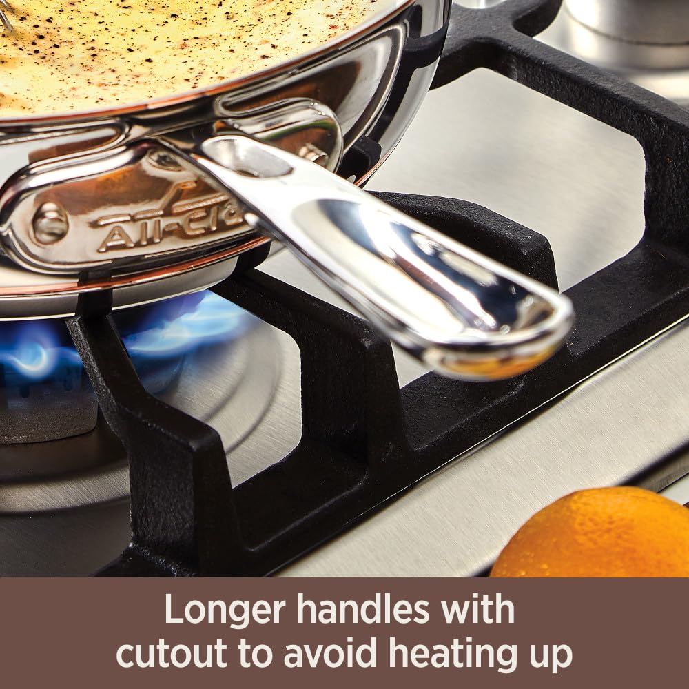 All-Clad Copper Core 5-Ply Stainless Steel Fry Pan 10 Inch Induction Oven Broiler Safe 600F Pots and Pans, Cookware Silver