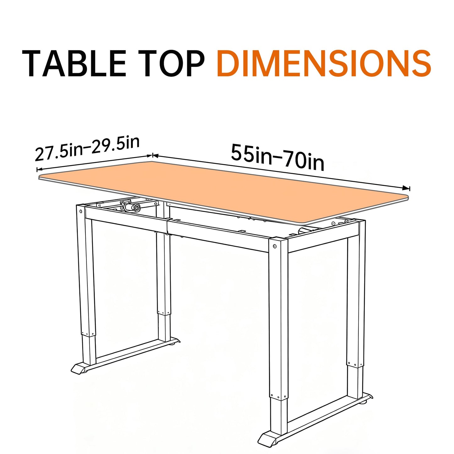 Fromann Electric Standing Desk Frame, 4-Leg Dual Motor Adjustable Standing Desk Legs for Max 70'' x 29.5'' Desktop,Heavy Duty 220lb Load Capacity for Home Office, Frame Only