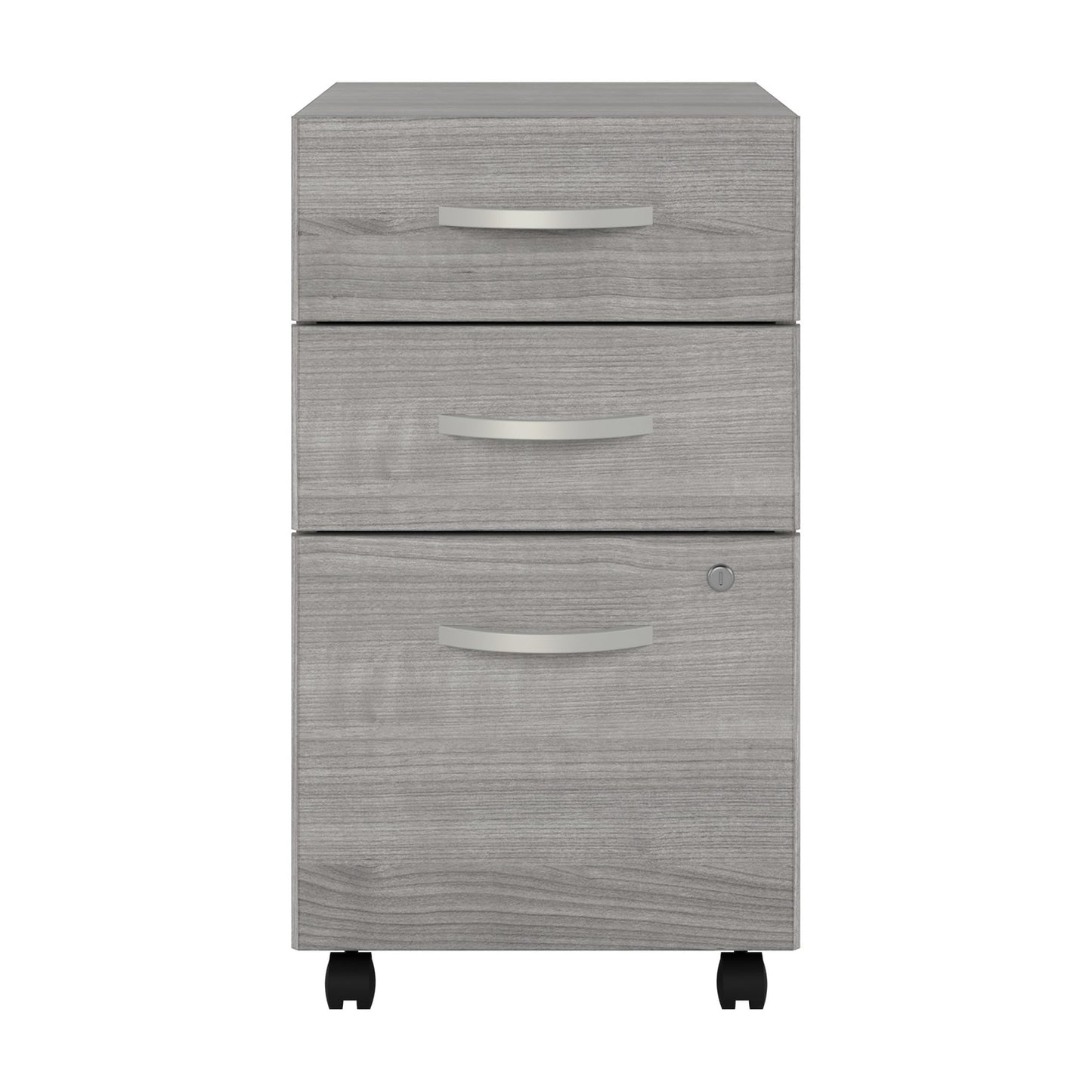 Bush Business Furniture Echo 3 Drawer Mobile File Cabinet in Gray Sand, Portable Document Storage Solution for Home and Professional Office