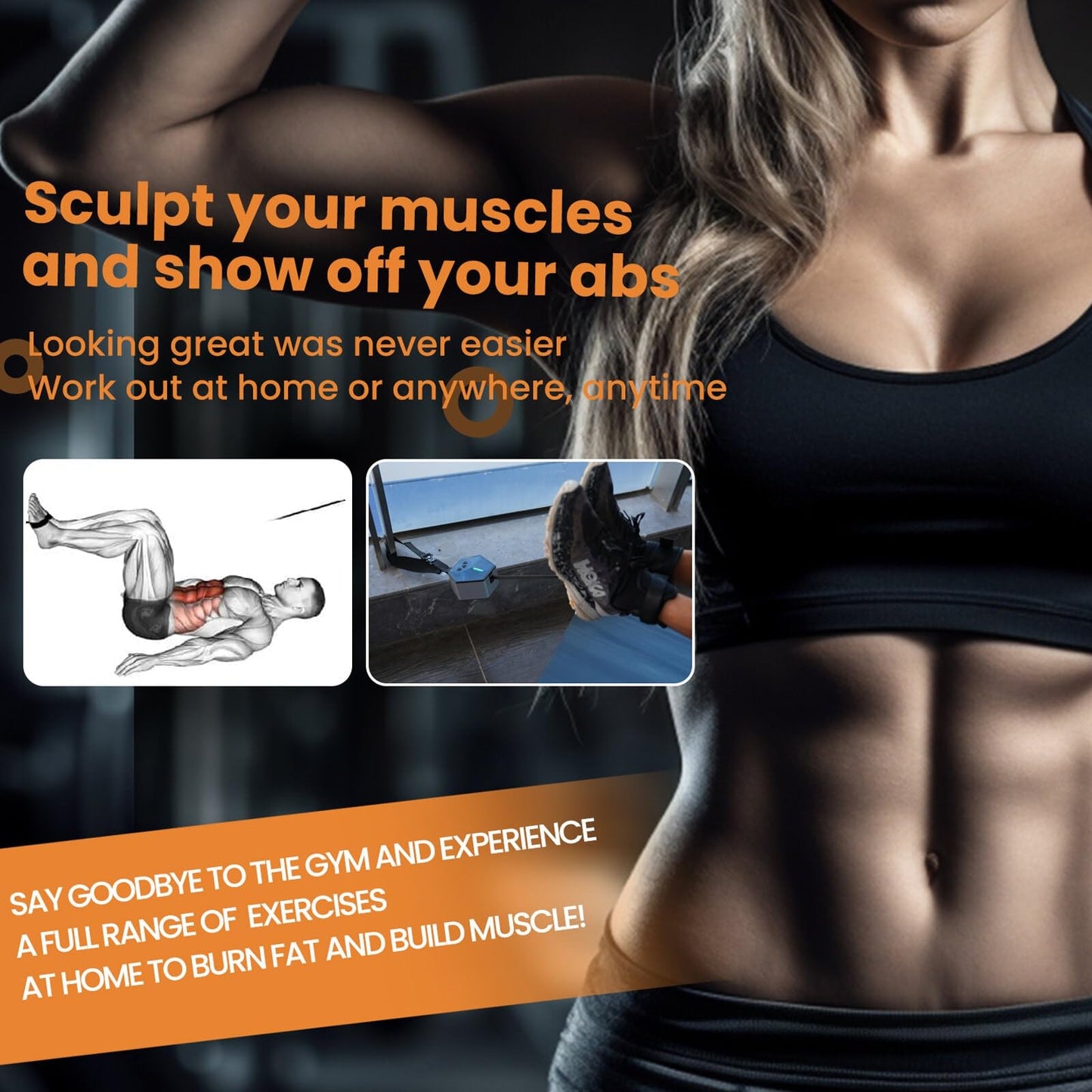Rayofi GO-Tone Portable Cable Gym, 7-66LB Adjustable Resistance Band, App & Bluetooth Connection， Multifunctional Fitness Equipment, Suitable for Home & Travel (Black)