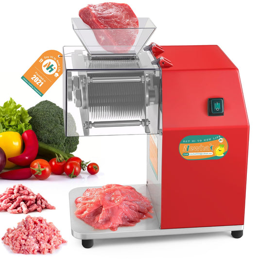 Newhai 850W Meat Cutter Machine, Commercial Meat Cutting Machine 3.5mm Heavy Duty, Stainless Steel Meat Slicer Shredder Restaurant, for Boneless Meat Soft Vegetables