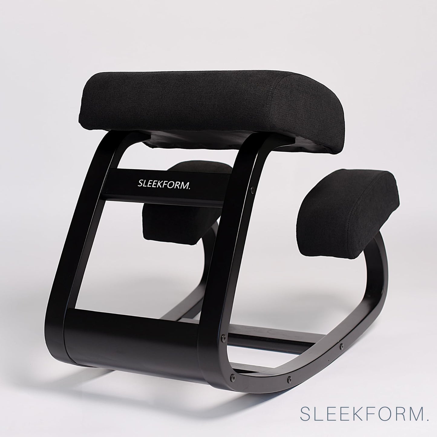 SLEEKFORM Ergonomic Kneeling Chair - Rocking Balancing Wood Knee Stool | Posture Correcting for Bad Backs, Neck Pain & Spine Tension Relief | Orthopedic Balance Seat & Thick Comfortable Knees Cushions