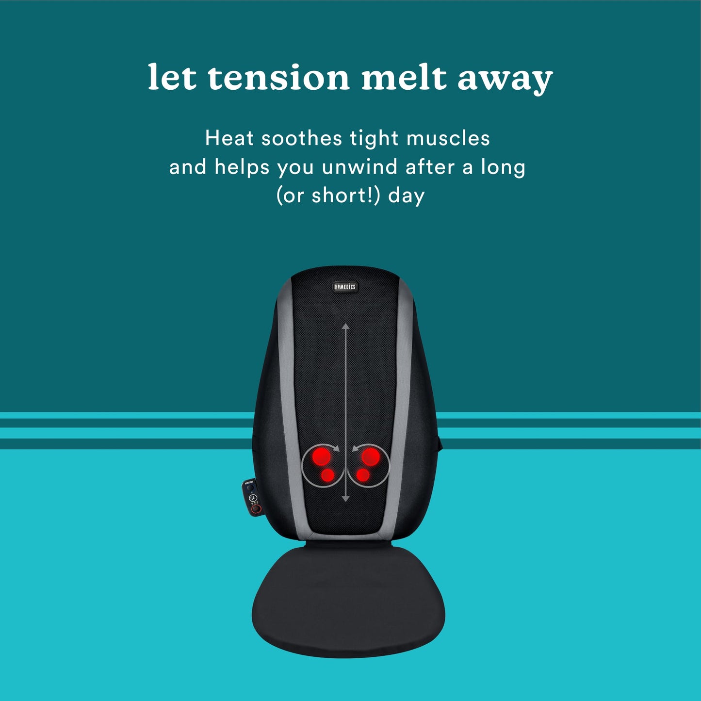 Homedics Shiatsu Massage Cushion with Soothing Heat, Deep-Kneading Massage, Targets Pressure Points All Over Back, Soothing Heat, Relax Overworked Muscles, Release Tension, Reduce Back Pain