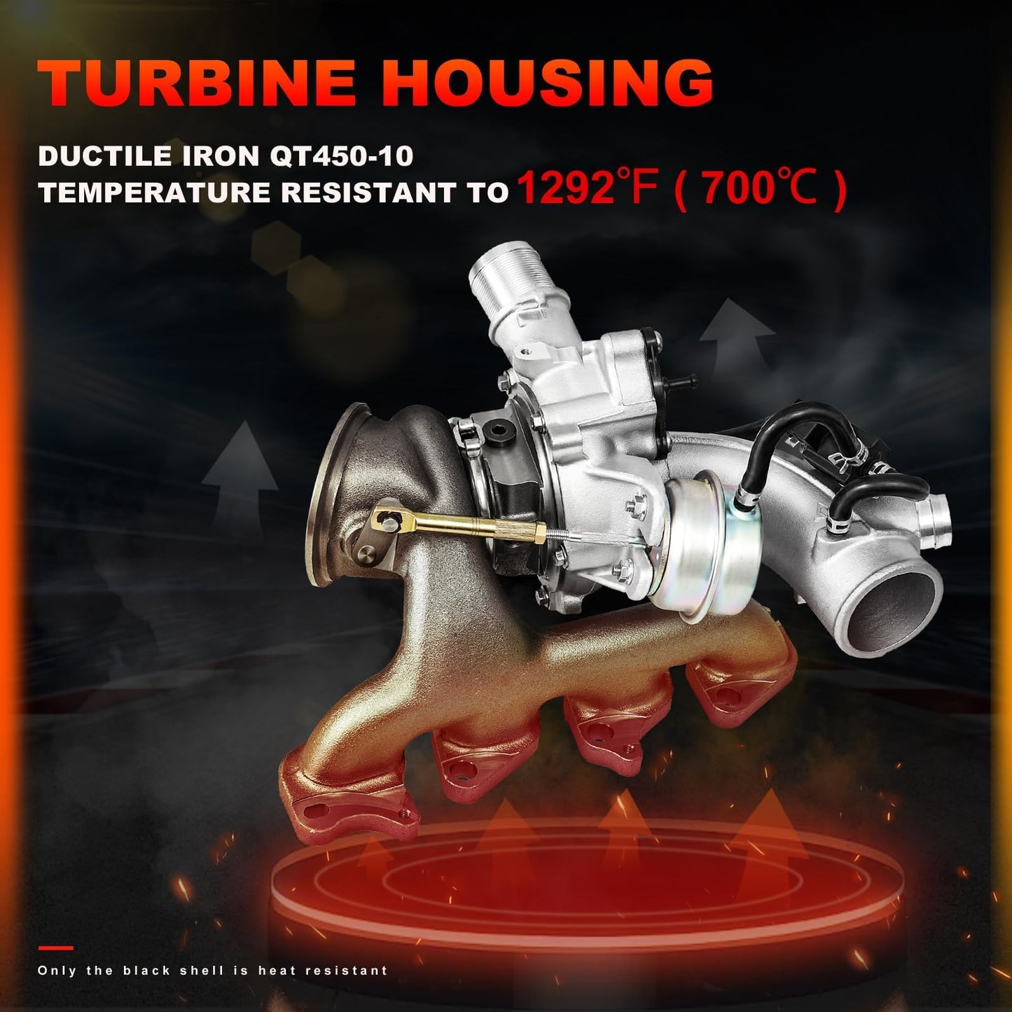 AUTOBABA 667-203 Turbo Turbocharger Kit with Gasket Compatible with 2011-2015 Chevrolet Cruze 2016 Cruze Limited 2012-2020 Chevy Sonic 2013-2021 Trax 2013-2021 Buick Encore L4 1.4L Replace# 55565353
