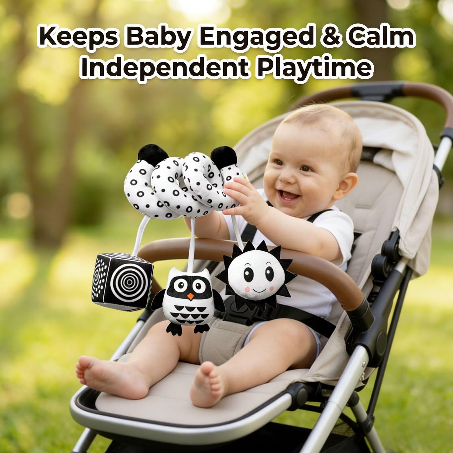 Yiklucg Multi-Use Baby Spiral Activity Toy – Spiral carseat Toy for Car Seat, Stroller,Play Gym, Keeps Baby Quiet, Easy Travel Solution