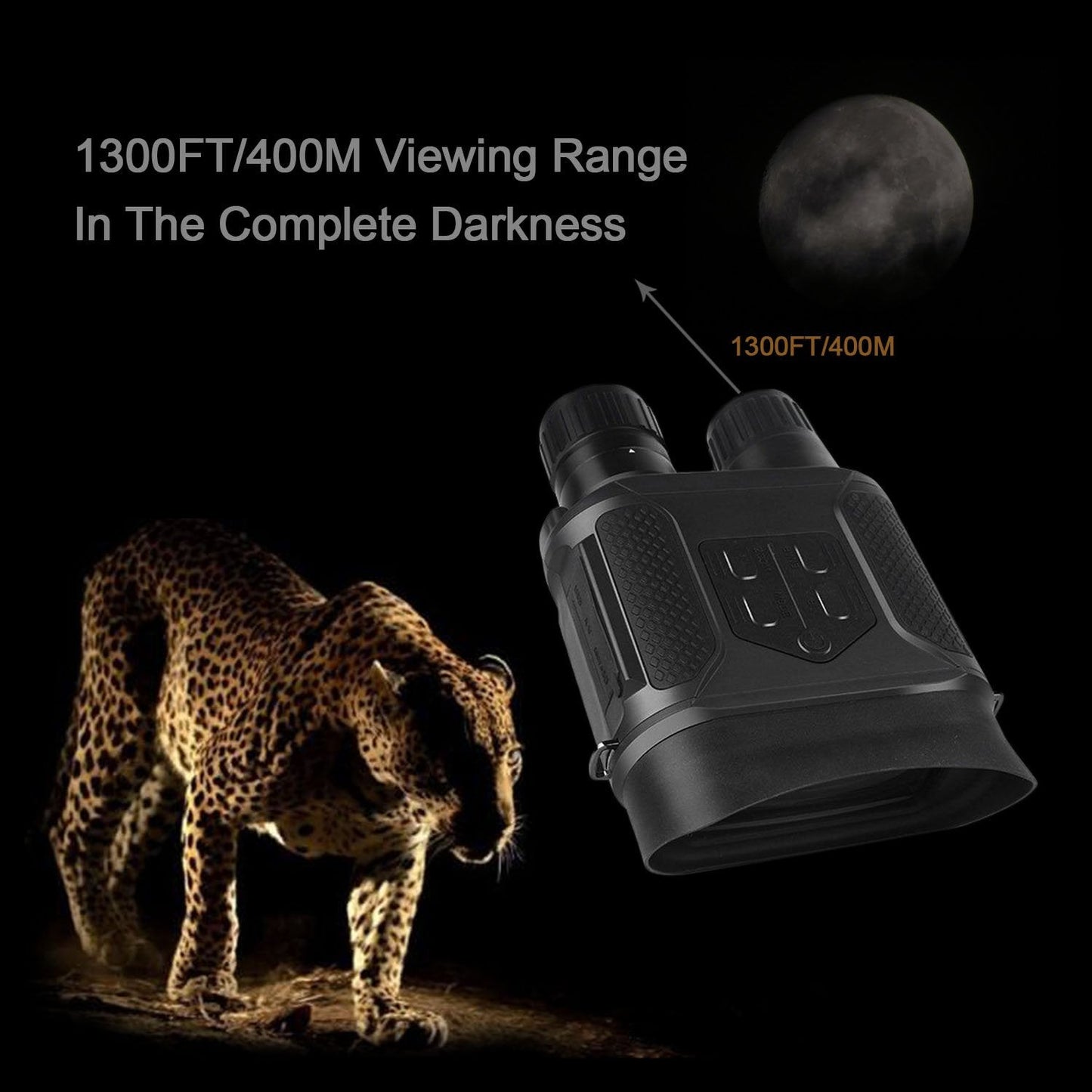 Astromania Night Vision Binocular/Digital Infrared Night Vision Scope - Hunting IR Telescope with 2" TFT LCD in-View,1300ft/400M Viewing Range,640x480p HD Photo Camera Video Recorder Display