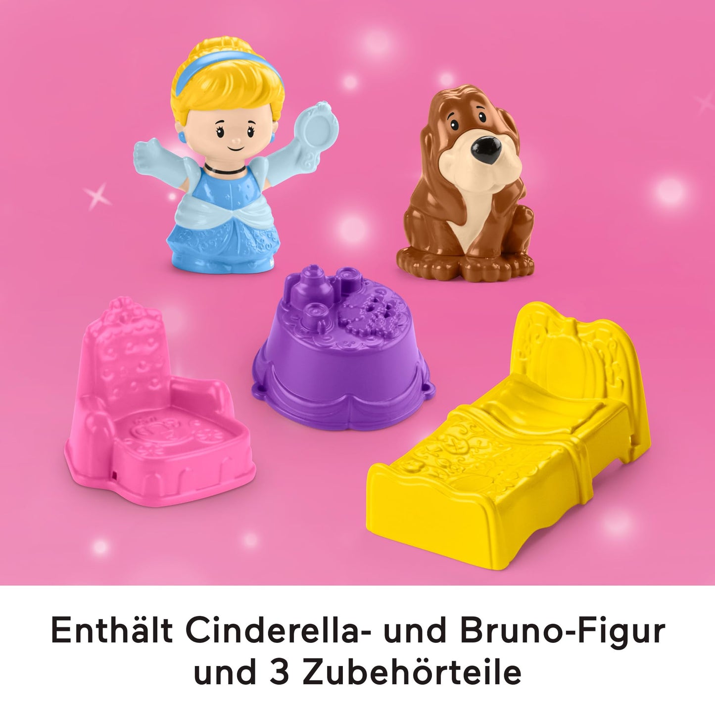 Fisher-Price Little People Toddler Toy Disney Princess Cinderella On-the-Go Playset with Figures for Pretend Play Kids Ages 18+ Months