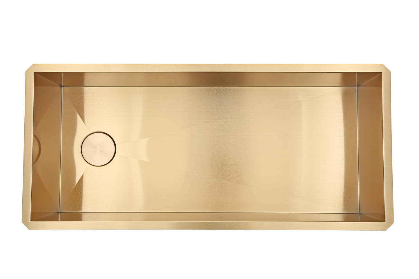 Kingsman Satin Gold Matte Brass Stainless Steel Undermount 16-Gauge Kitchen Sink Single Bowl (42 Inch)