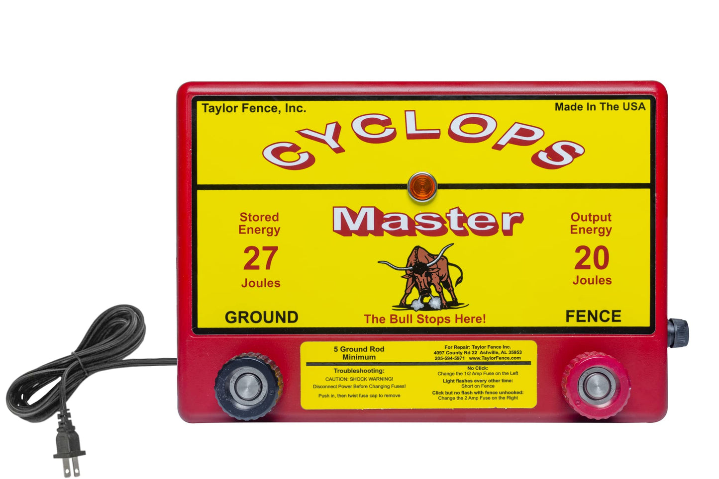 Cyclops Master - 20 Joule Fence Charger - AC