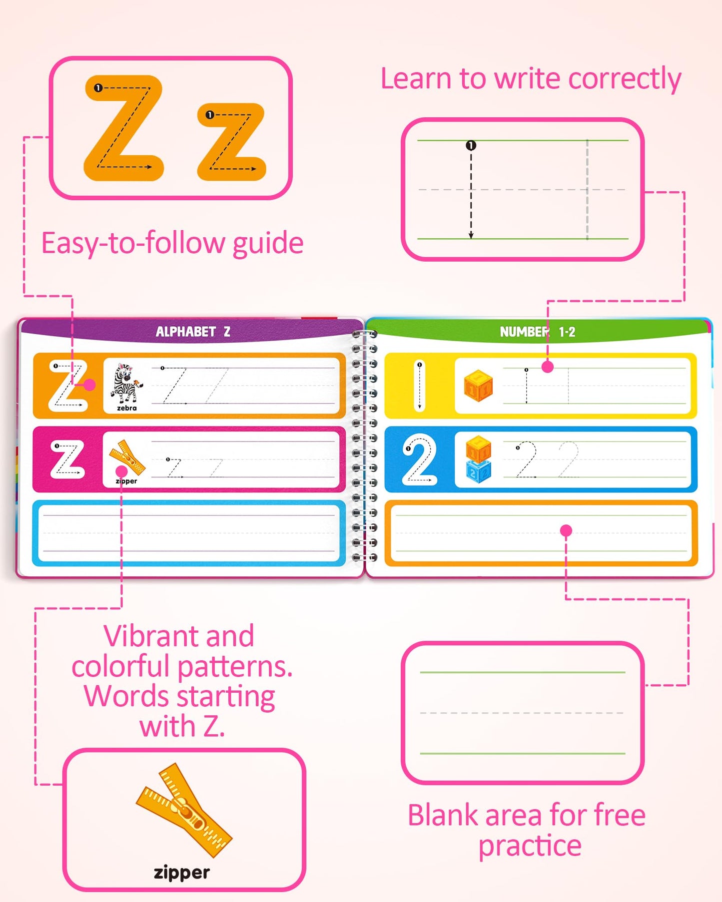Coogam Montessori Preschool Learning Activities for Toddler Girls Age 3-5, Busy Book with Tracing & Handwriting Practice, Educational Autism Sensory Travel Toys for Girls Birthday Gifts