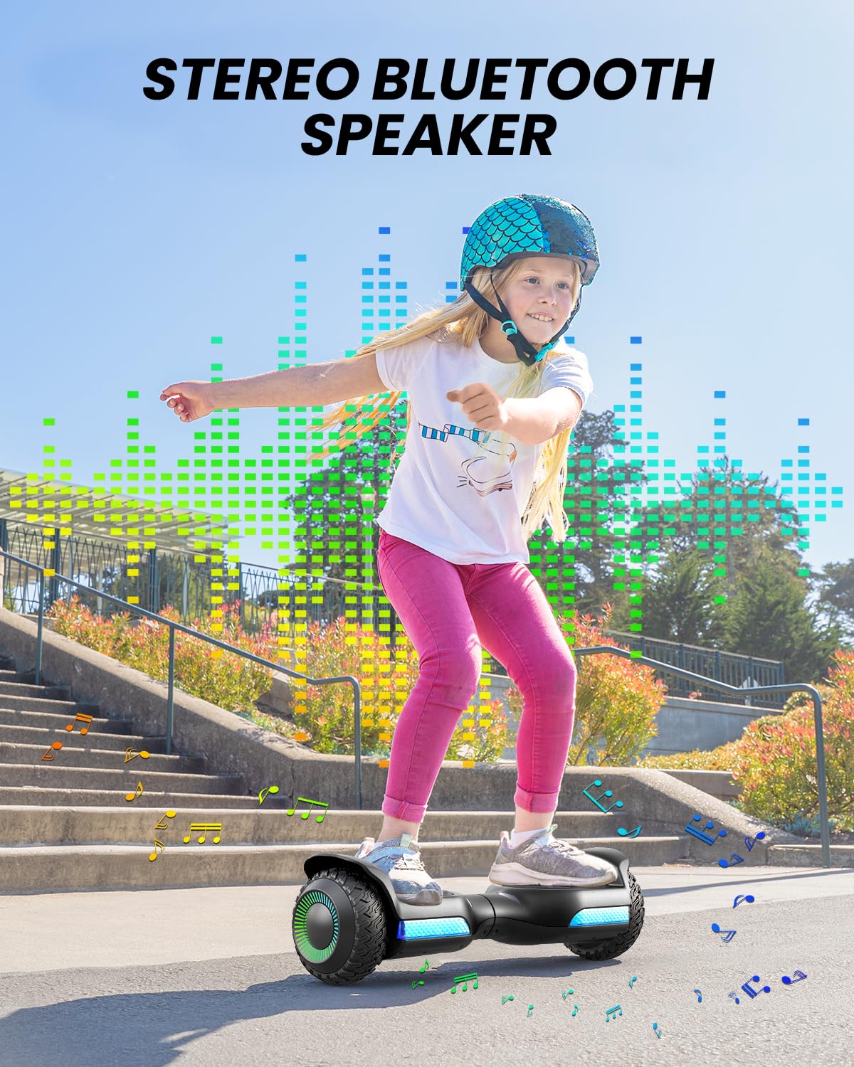 Gyroor Balancing Scooter New G13 All Terrain Balancing Scooter with LED Lights, Self Balancing Off Road with Bluetooth for Kids ages 6-12 and Adults-Black