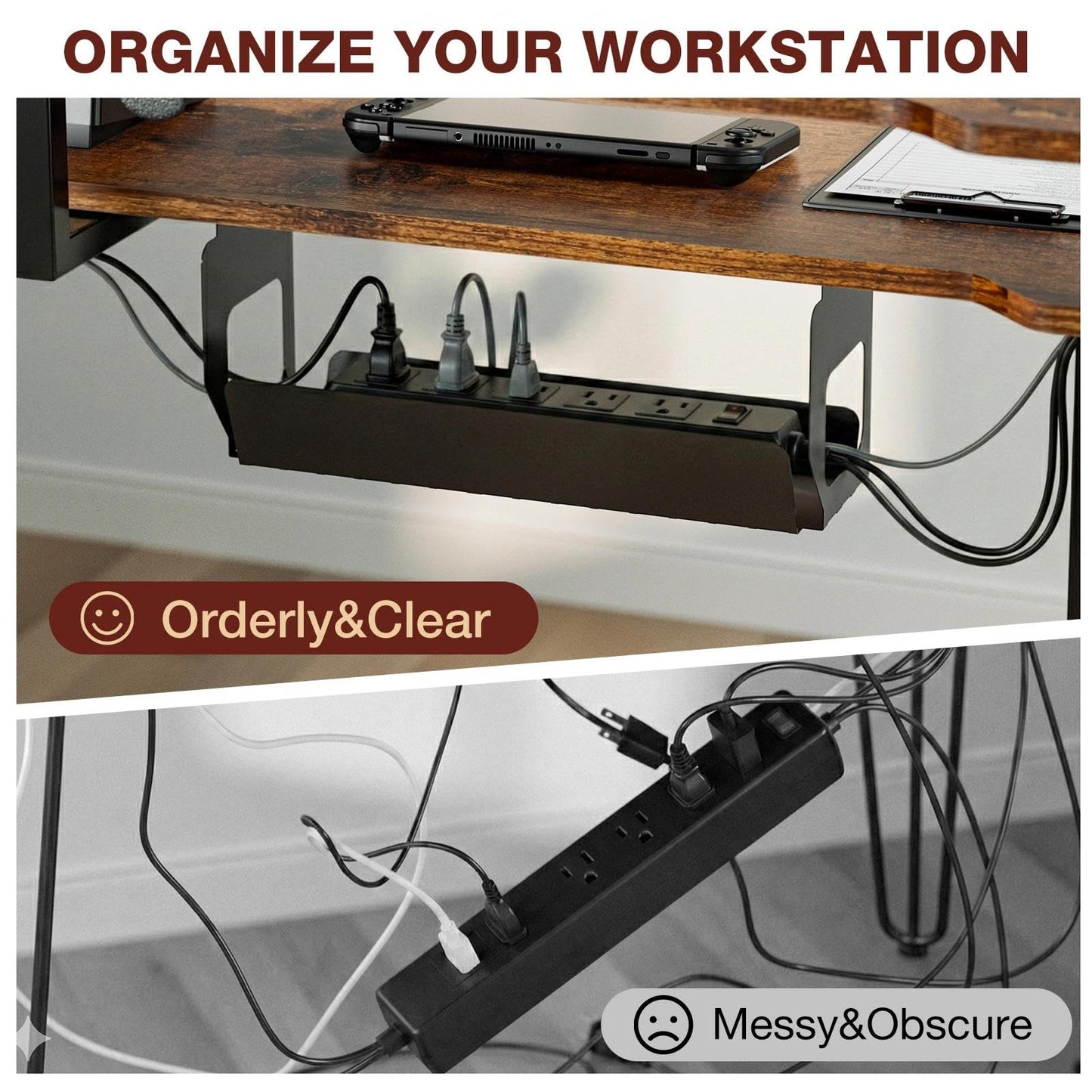 Acrolix 59 Inch L Shaped Standing Desk with Shelves and Keyboard, Electric Corner Standing Desk Adjustable Height, Sit Stand Computer Table with Reversiable Splice Board，Rustic Brown