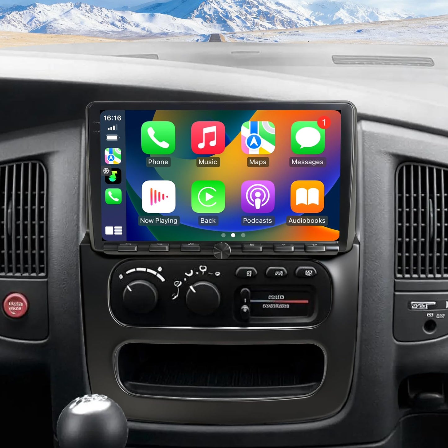 4+64G for Dodge RAM 1500 2500 3500 2002 2003 2004 2005 Radio 9 Inch Car Stereo with Physical Buttons and knobs Support Carplay Android Auto GPS Navigation SWC Back up Camera