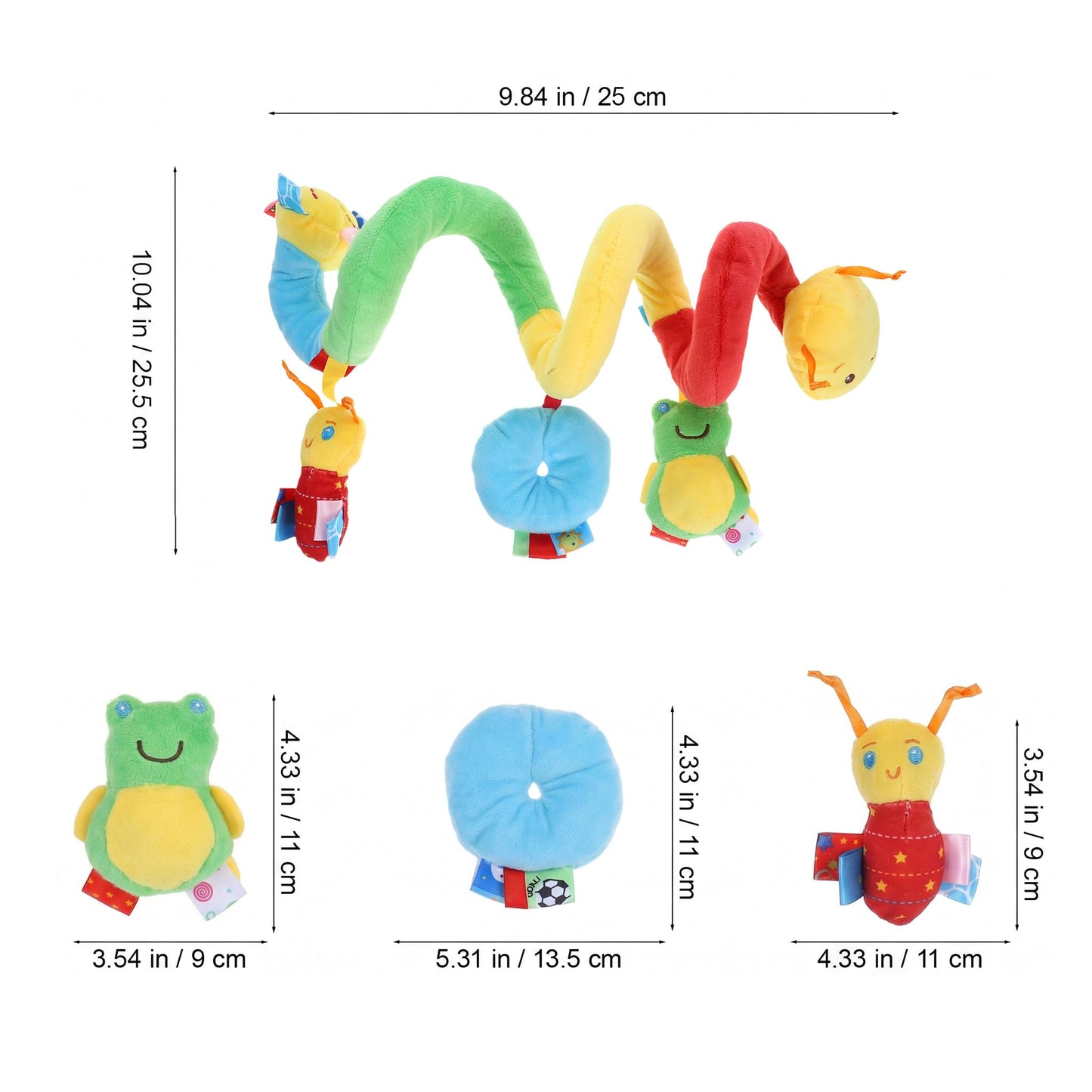 Abaodam Car Seat and Stroller, Spiral Carseat Toy with Hanging Rattles and Bell, Infant Activity Center for Crib Mobile, Boys Travel Accessories