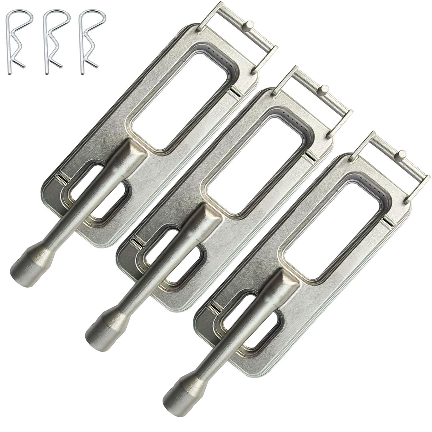 HONSIN Cast Stainless Steel 304 Grill Replacement Burner Parts for CISC, Fits for Coyote Members Mark Bakers Chef Grand Hall BBQ Grills 608SB, Monarch-04A 04B，15 3/4 x 4 3/4 in (3 Pack)