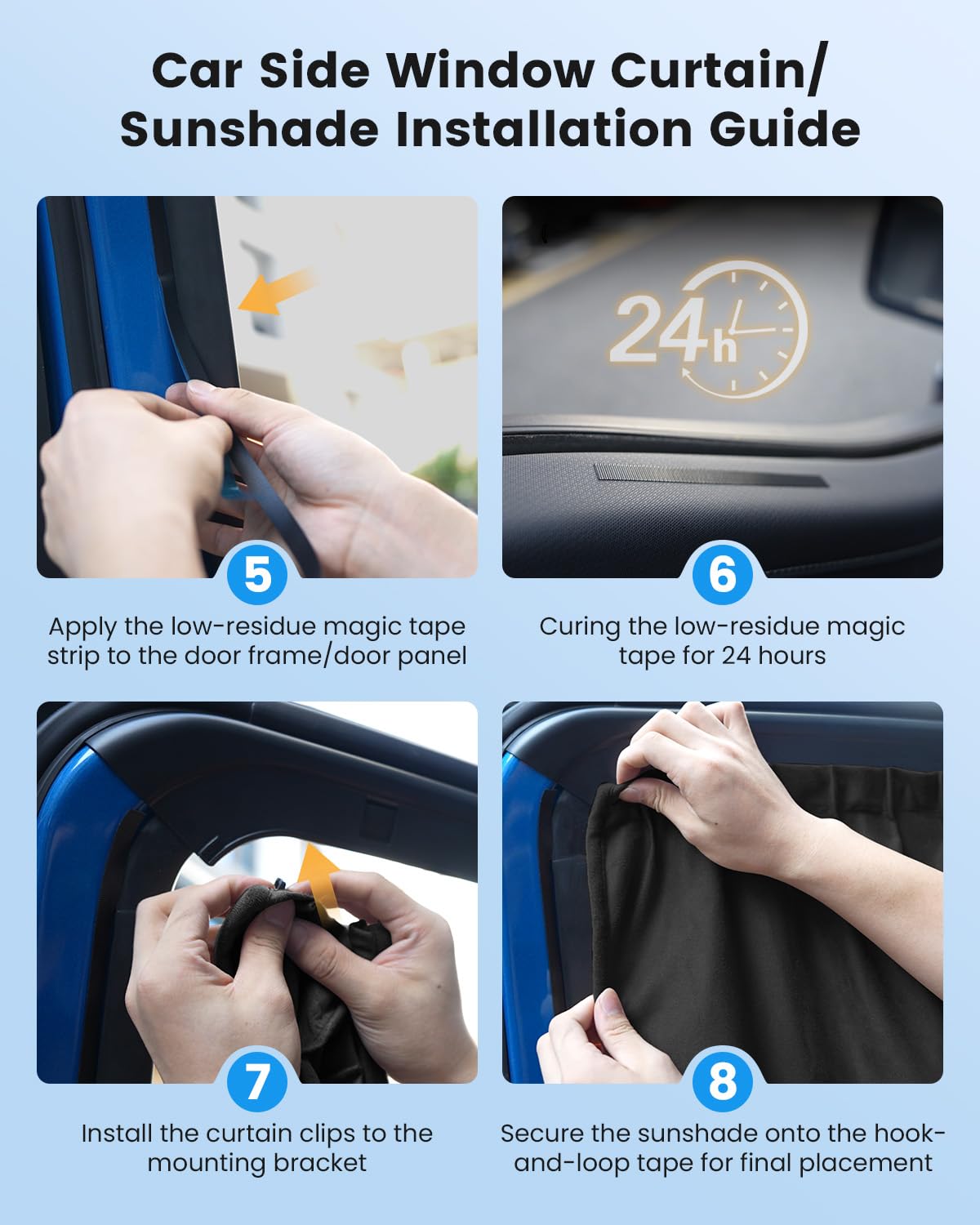 [2025 Upgraded] Weektic Car Curtains for 2021 2022 2023 2024 2025 Ford F150 SuperCrew | Drive-Safe Car Side Window Sun Shade Block 99% UV & Protect Privacy, Easy to Install Without Damage, Black 4pcs