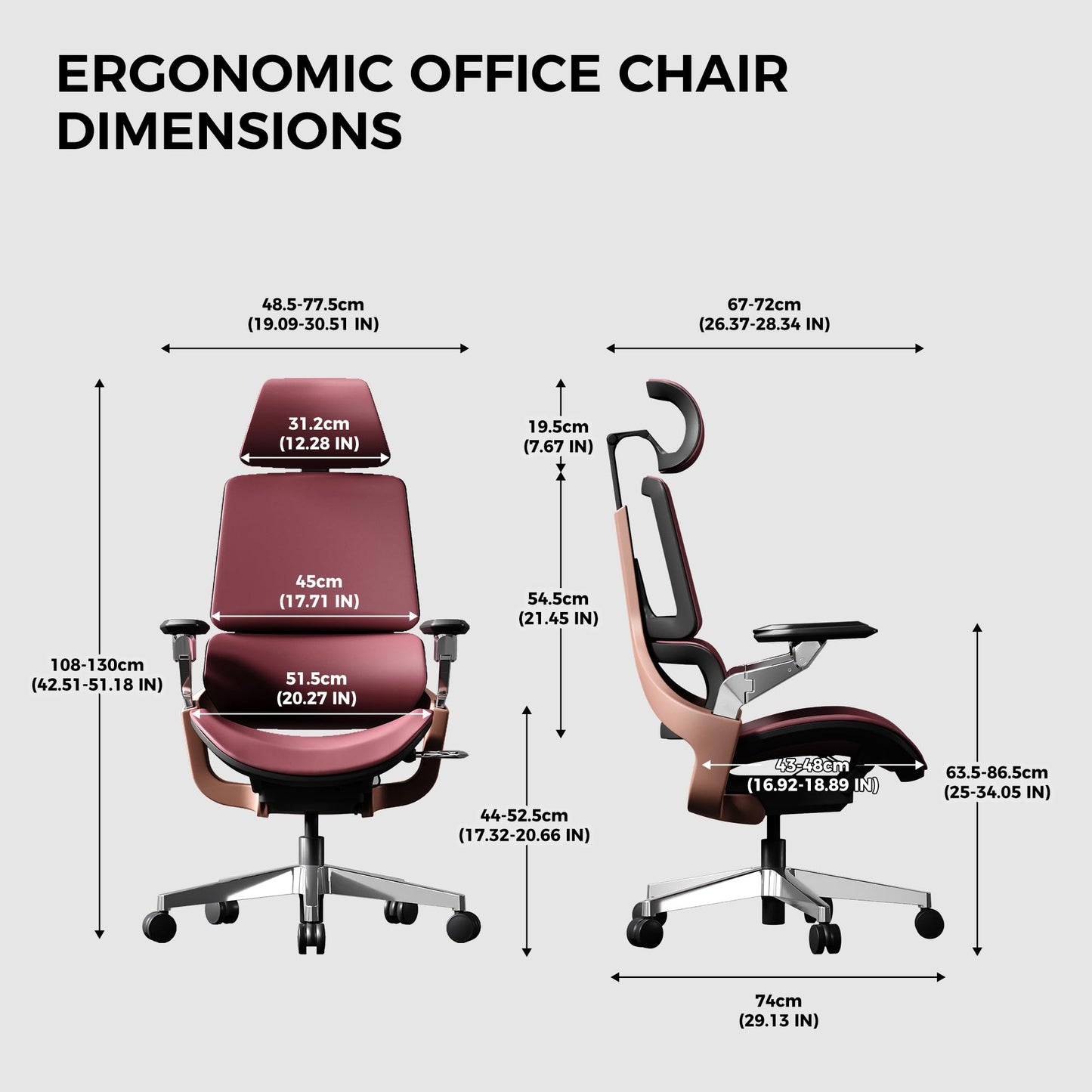 TOMU Ergonomic Executive Office Chair, Genuine Leather High Back Design with 5D Armrest & 3D Headrest for Gaming, Home and Work, Cool and Luxury (RED)