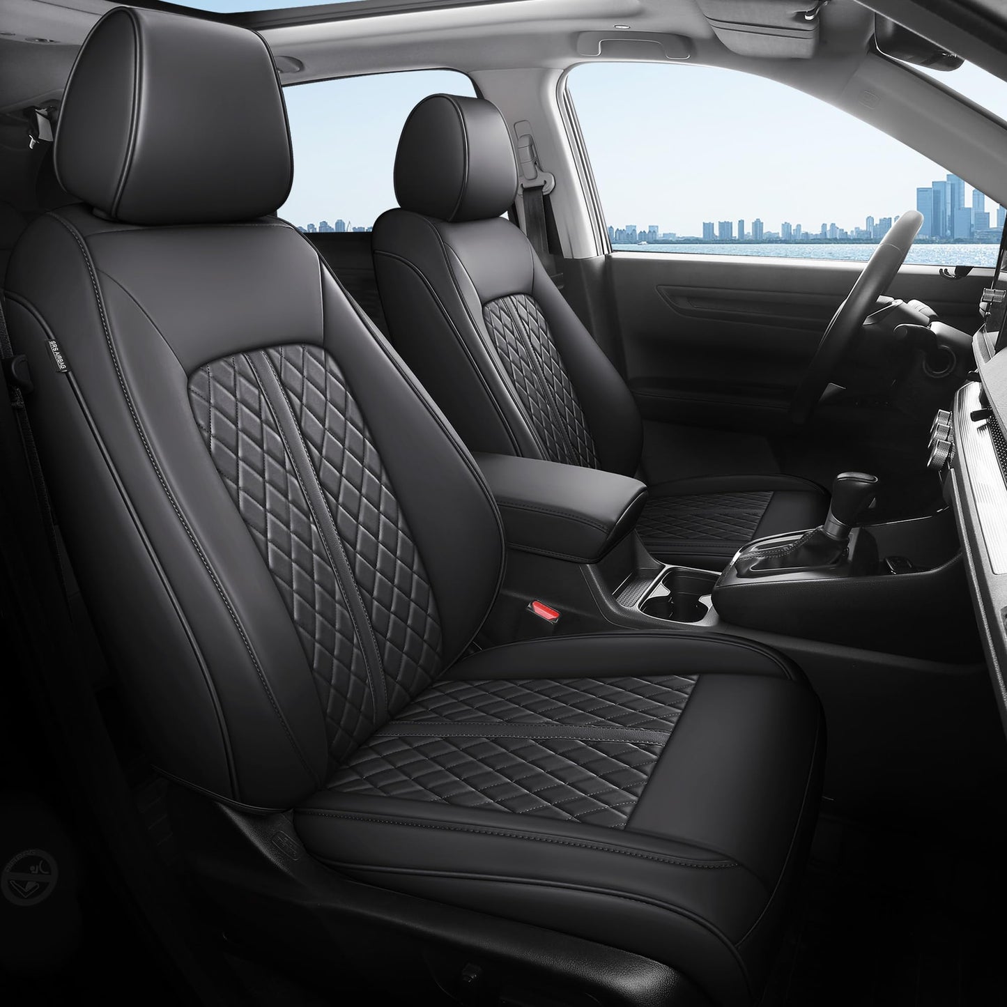 RIDEPOSH for Honda HRV Seat Covers 2023 2024 2025 2026 Sport LX, Custom Fit Car Seat Cover Full Set, Waterproof Leather HR-V Seat Protectors, SUV Cushions Accessories, Black, NOT Fit for EX-L