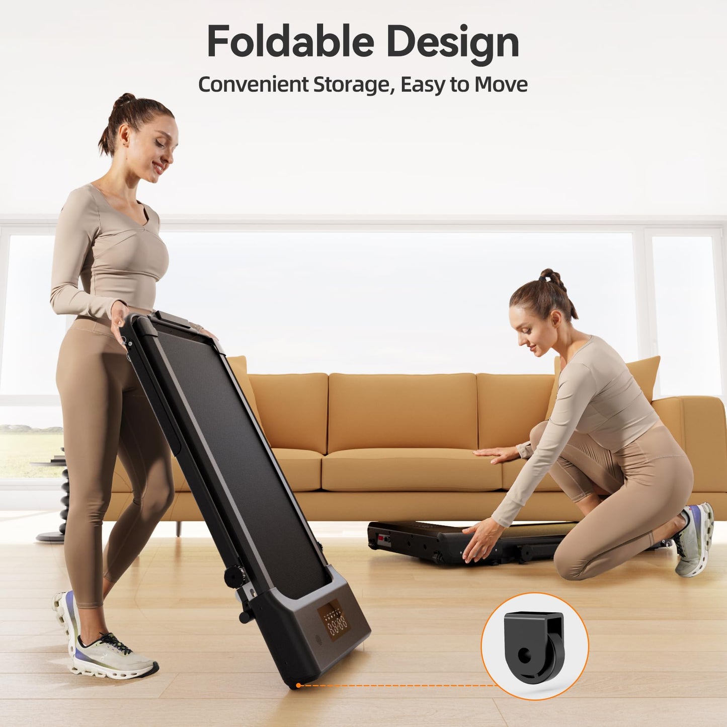Lacuffy Walking Pad Treadmill with Handle,9% Manual Incline 3-in-1 Folding Treadmills for Home Small Space,3.0HP Quiet Under Desk Treadmill with Remote & APP Control,300LB Capacity LED Display