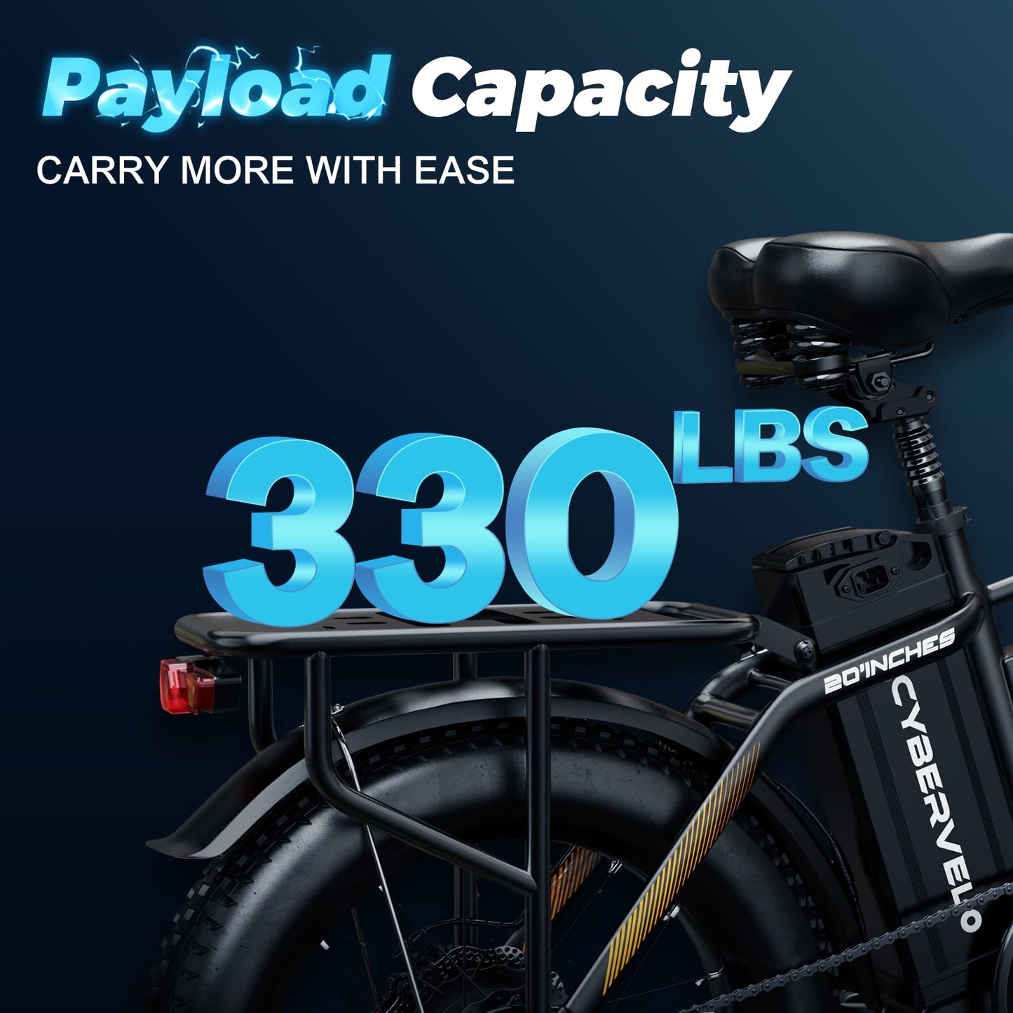 YorkE 1000W Folding Electric Bike, 48V 16AH Large Removable Battery E Bike, 30+MPH, 80 Miles Max Range, 20" Fat Tire Electric Bike for Adults, Adult Electric Bicycles for Commute,Dark Black